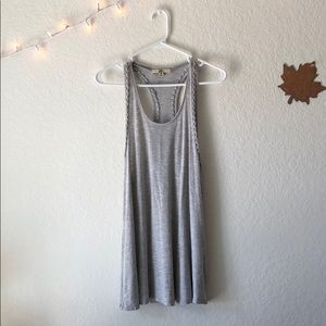 Gray braided racer back tank top